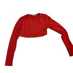 Adika orange‎ Fitted Crop shirt trendy festival club athleisure